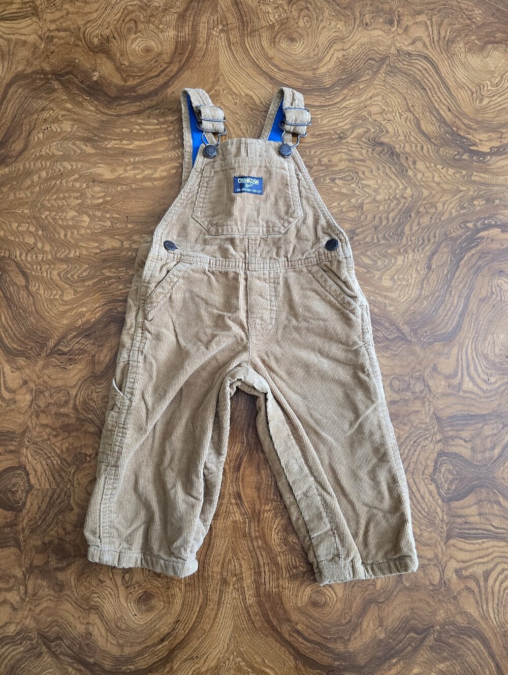 OshKosh B'gosh Tan Corduroy Overalls Lined Baby size 9 Months